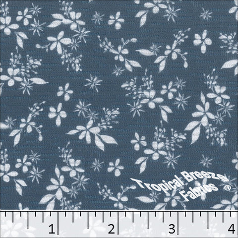 denim blue, Rebecca Knit Floral Print Fabric 573522