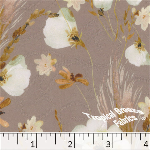 driftwood, Jacquard Knit Floral Print Fabric 572520