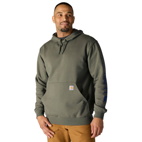 Dull Olive Dark Sepia Men's Midweight Logo Hoodie K288