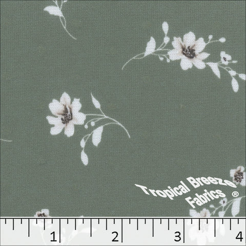 dusty jade, Swiss Dot Knit Floral Print 573521