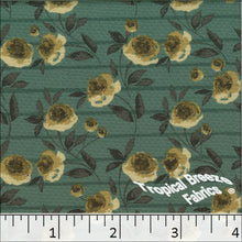 Honeybee Knit Floral Print Fabric dusty jade 