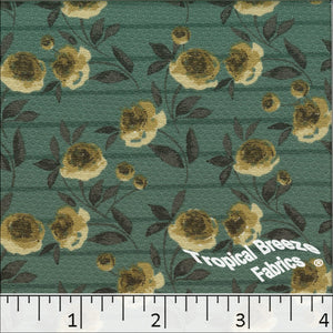 Honeybee Knit Floral Print Fabric dusty jade 