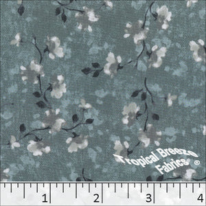 dusty jade, Crinkle Crepe Stretch Print Polyester Fabric 042510