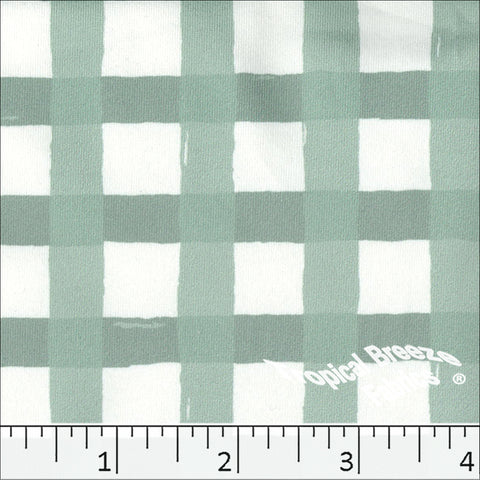 dusty jade, Double Brushed Knit Window Pane Print Fabric 572629