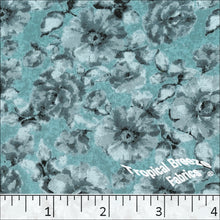Koshibo Large Floral Print Polyester Fabric 048313 dusty jade