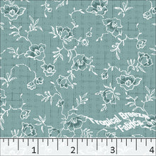 Standard Weave Floral Print Poly Cotton Dress Fabric 6077 dusty jade