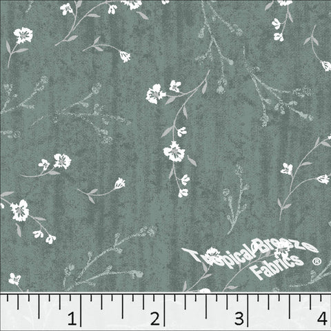 dusty-jade, Standard Weave Floral Print Poly Cotton Fabric 6309