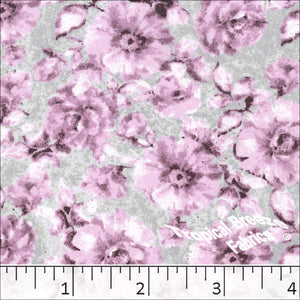 Koshibo Large Floral Print Polyester Fabric 048313 dusty lavender