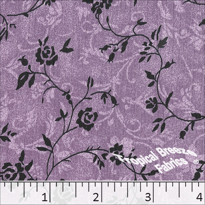 Yoryu Floral Print Polyester Fabric 048410 dusty lavender