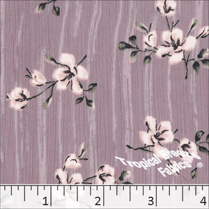 Dusty Lavender, Yoryu Floral Print Polyester Fabric 048513