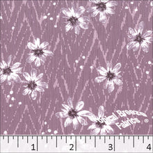 dusty lavender, Yoryu Floral Print Polyester Fabric 048519