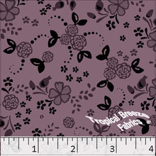 Poly Cotton Flower Garden Dress Fabric Dusty plum