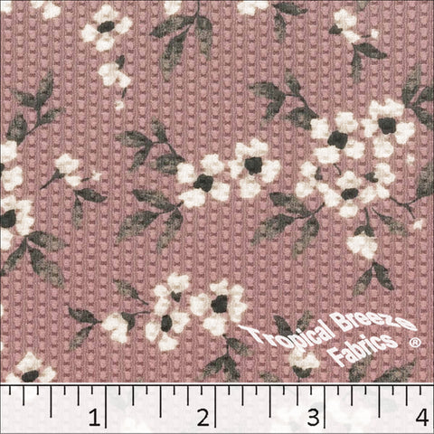 dusty plum, Bubble Knit Floral Print Dress Fabric 578520