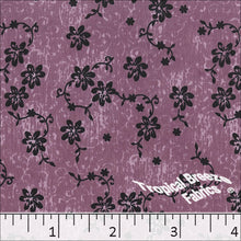 Koshibo Floral Print Polyester Fabric 048425 dusty plum