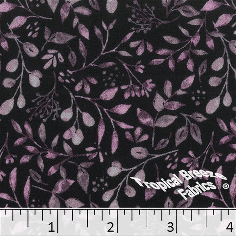 dusty plum, Koshibo Floral Print Polyester Fabric 048623