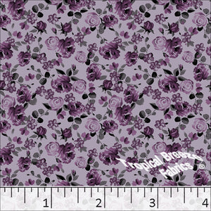 Standard Weave Floral Poly Cotton Fabric 6109 dusty plum