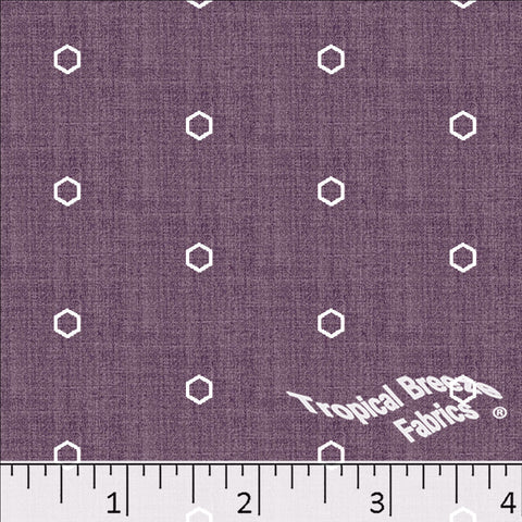 dusty plum, Standard Weave Geometric Print Poly Cotton Fabric 6347