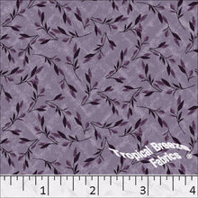 Dusty Plum, Standard Weave Leaf Print Poly Cotton Fabric 6190