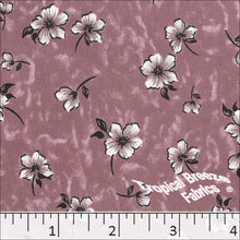 Floral Koshibo Print Polyester Dress Fabric 048422 dusty rose