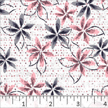 Standard Weave Floral Dots Print Poly Cotton Fabric 6083 dusty rose