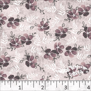 dusty rose, Standard Weave Floral Print Poly Cotton Dress Fabric 6224