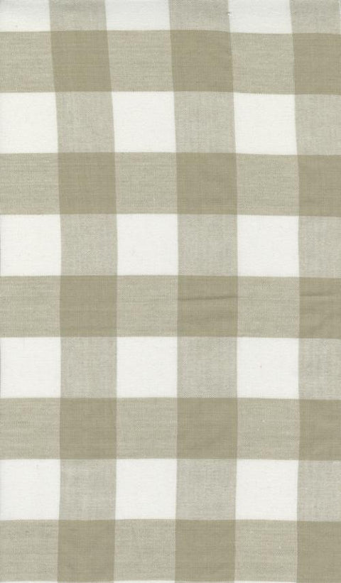 Living Toweling in Flax & Off White plaid showing more of the design
