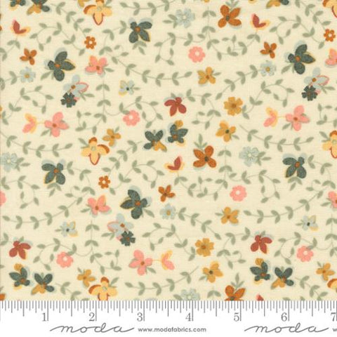 ecru, Acorn Hollow Collection Gather Florals Cotton Fabric 30761