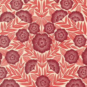 Flower Press Collection Floral Print Cotton Fabric 3300 ecru