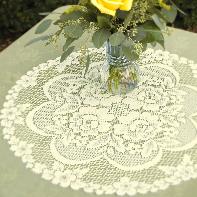 victorian rose doily ecru