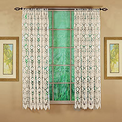 Ecru Medallion Macrame Panels