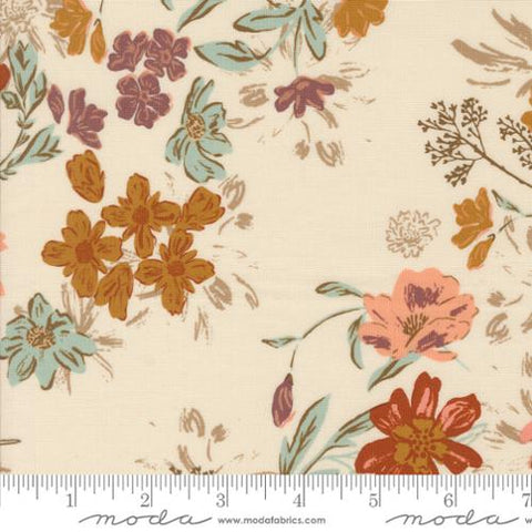 eggshell, Foraged Found and Hand Me Down Collection Harvest Bloom Florals Cotton Fabric 45630 