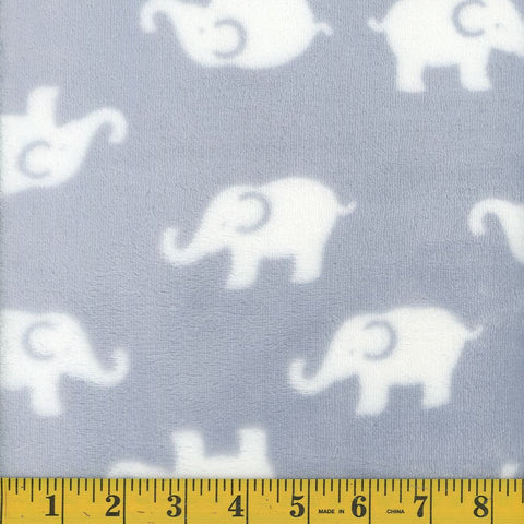 Elephant Print Fleece Flannel Fabric 106621