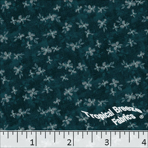 Floral Print Poly Cotton Fabric emerald