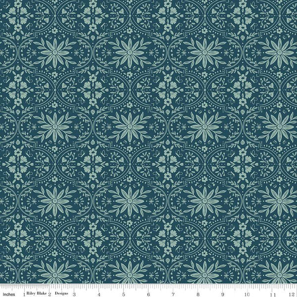 Buds and Butterflies Collection Enchanting Garden Cotton Fabric C15352 emerald