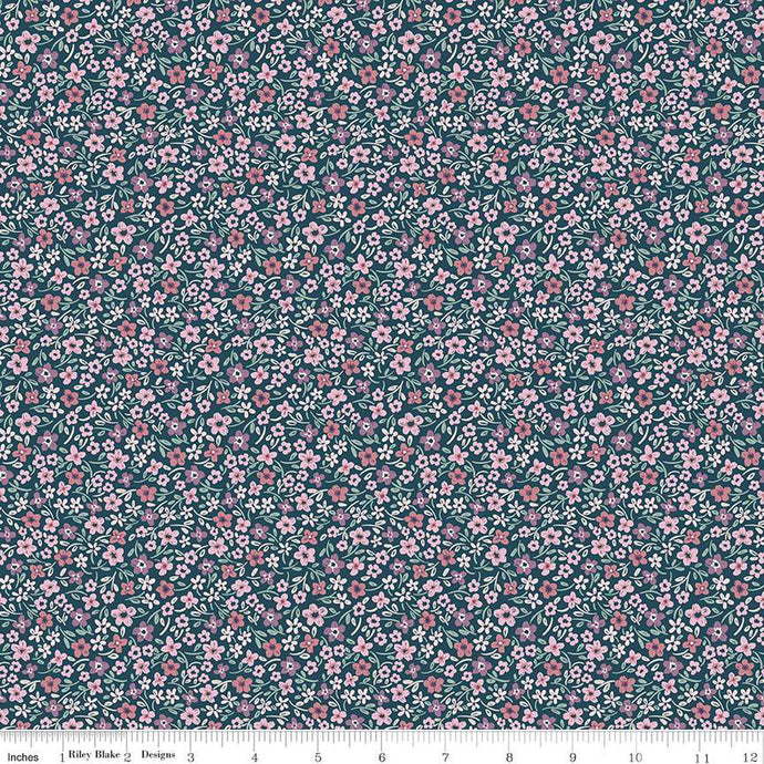 Buds and Butterfly Collection Daisy Delight Cotton Fabric C15356 emerald