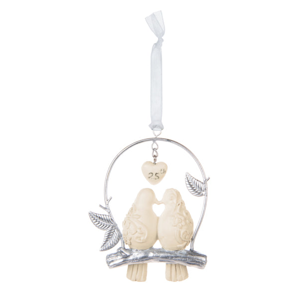 Silver Love Birds Anniversary Ornament ER64226
