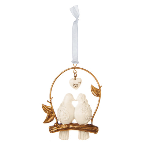 Gold Love Birds Anniversary Ornament ER64227