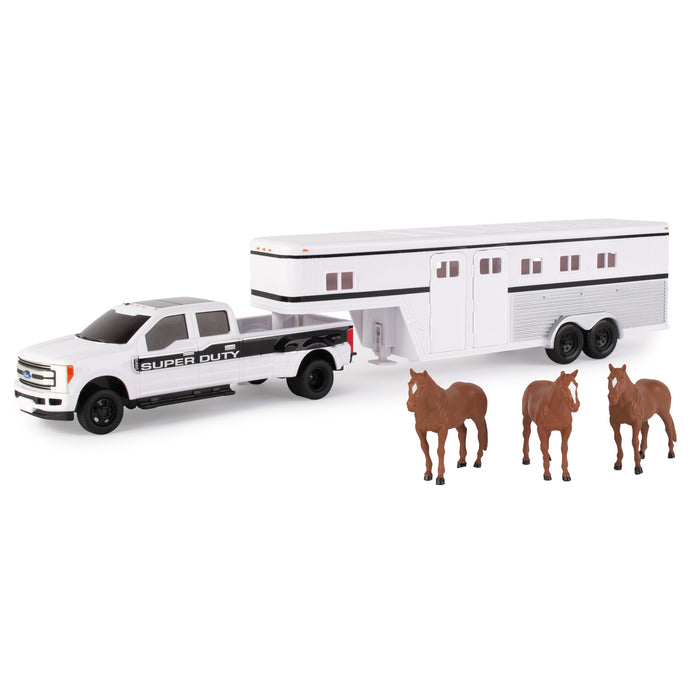 1:32 Ford F-350 Pickup with Horse Trailer & Livestock 46800