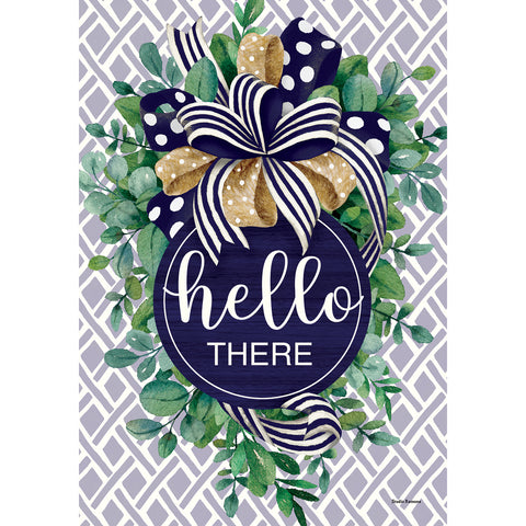 Garden flag showing Eucalyptus on Navy