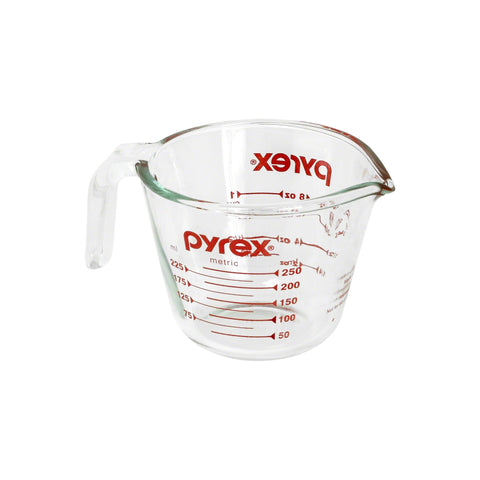 8 oz. glass measuring cup.