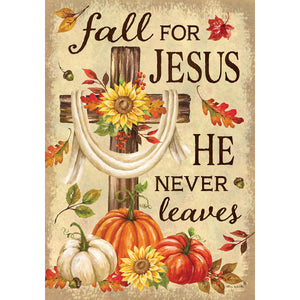 Fall & Winter Garden Flags fall for jesus