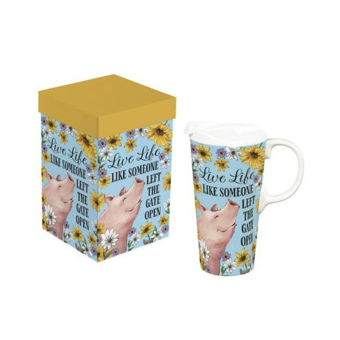 farm pig, Ceramic Perfect Cup with Gift Box TK2