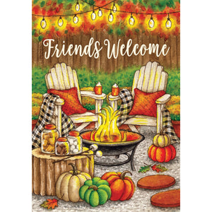 Fall & Winter Garden Flags fire pit