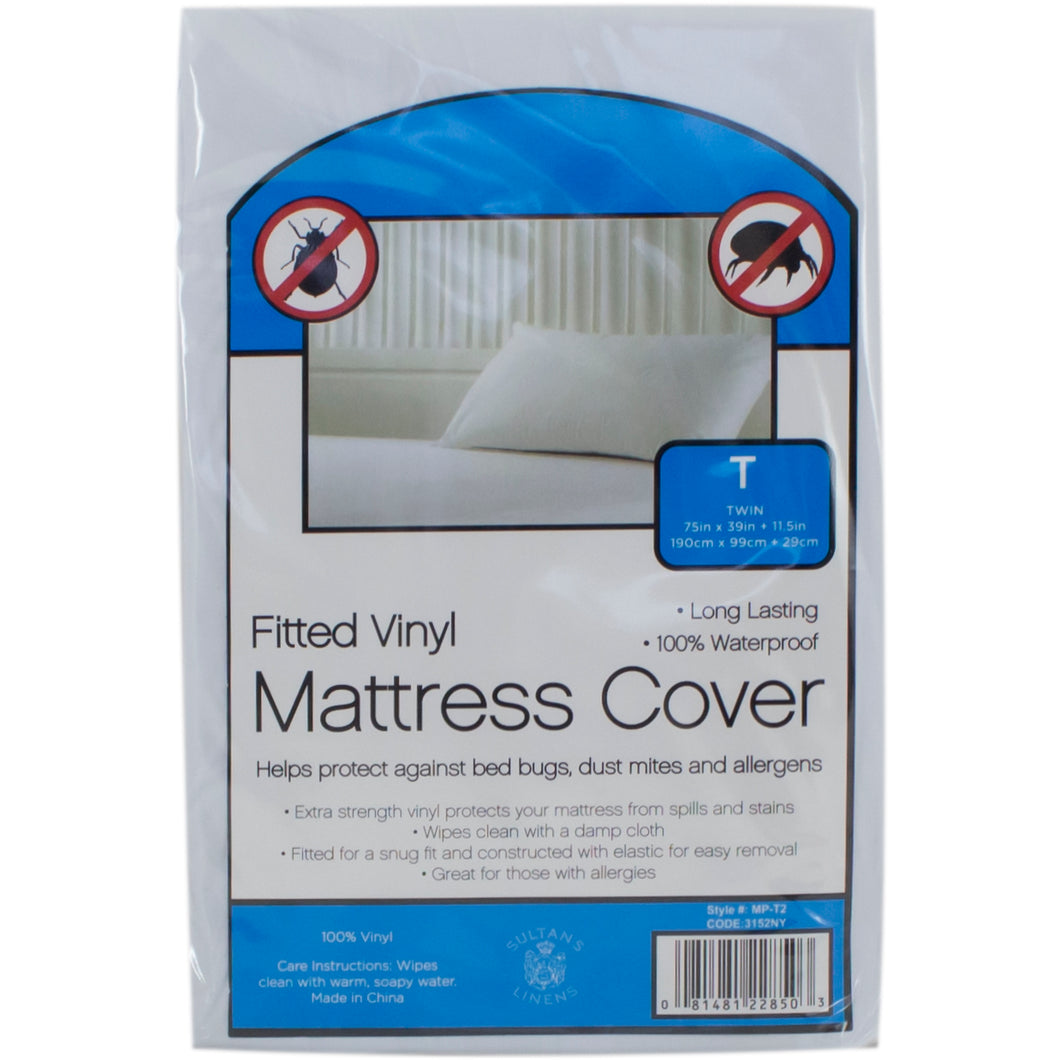 Fitted vinyl mattress protector