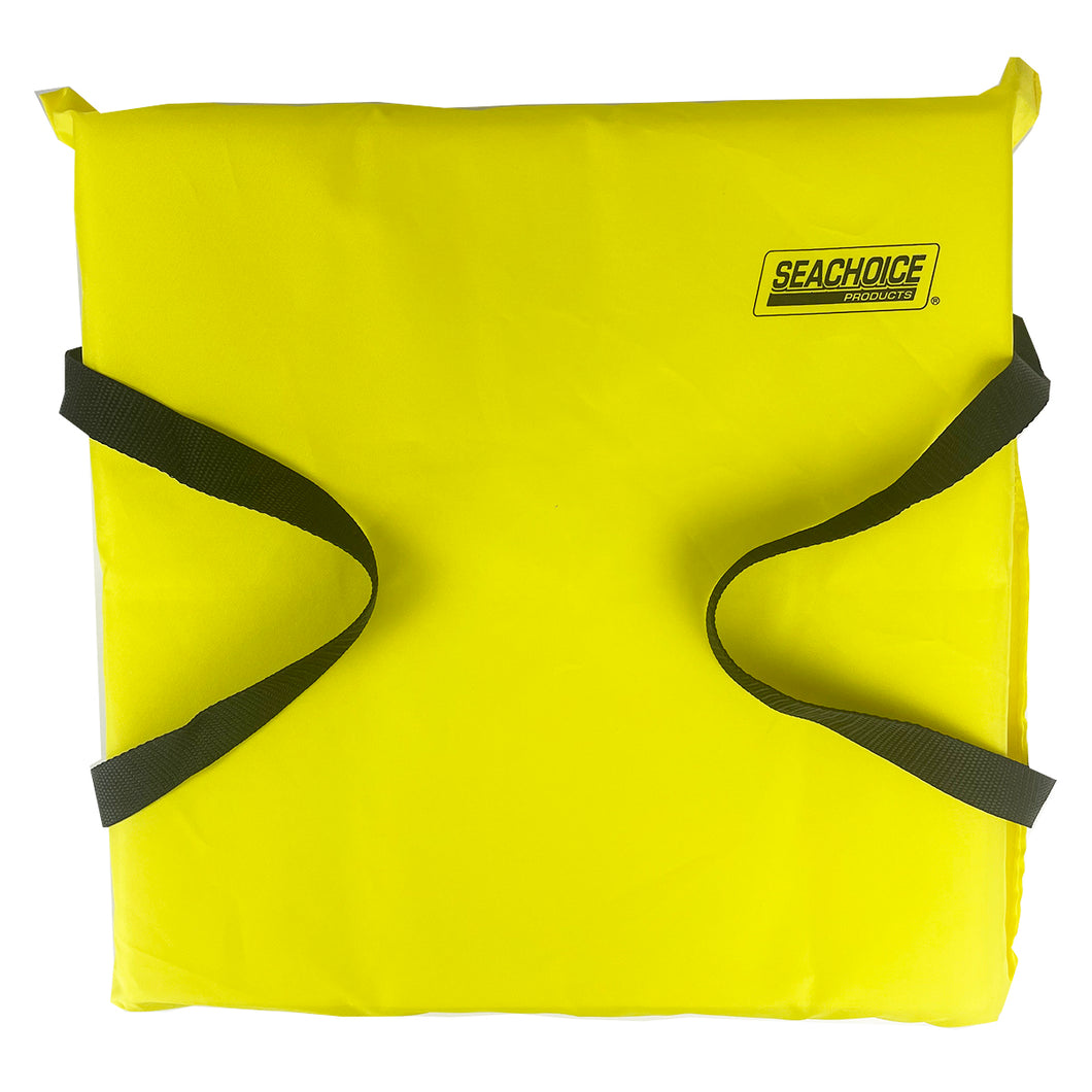 Seachoice Yellow Boat Floatation Throw Cushion front