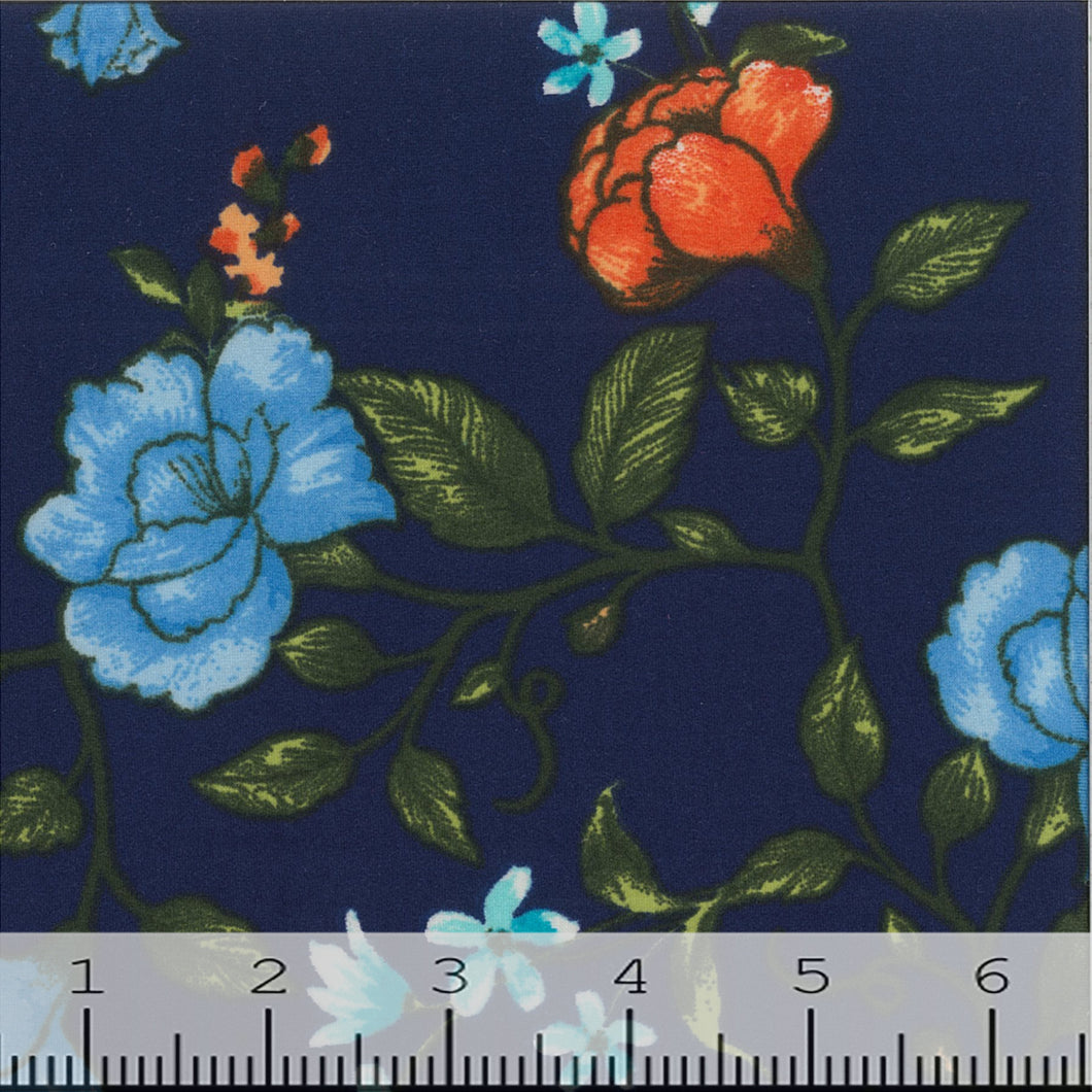 Double Brushed Large Floral Print Fabric 12625