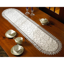 White Runner Flower Bow Embroidered Lace Doily