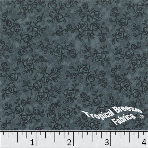 forest green, Silk Mist Floral Print Polyester Fabric 042620