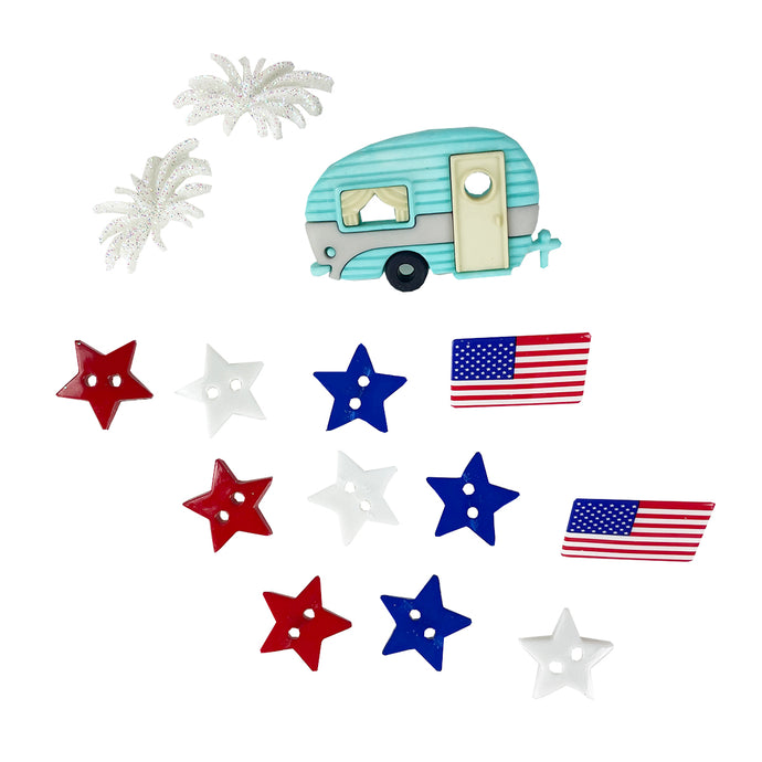 Fourth of July Buttons Set