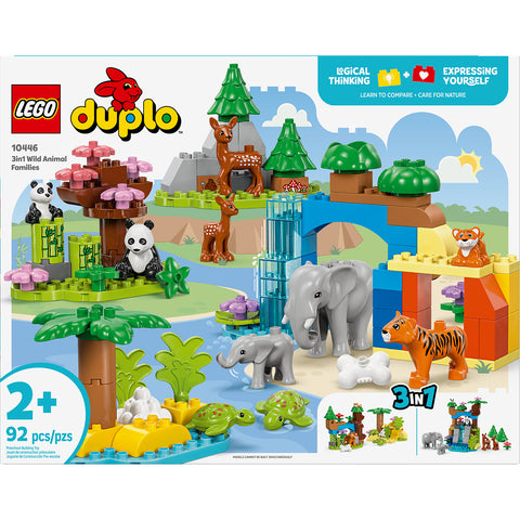 front, LEGO Duplo Town 3 in 1 Wild Animal Families Building Toy 10446